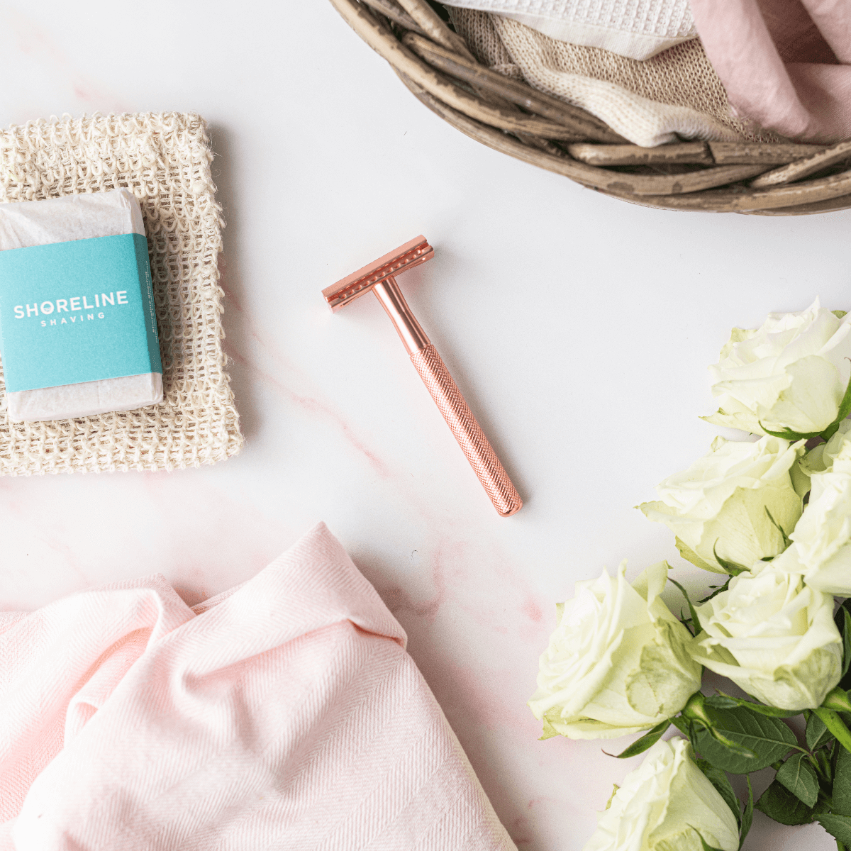 Metal Safety Razor - Rose Gold | Shoreline Shaving | Life Before Plastic